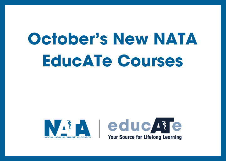 October's New NATA EducATe Courses